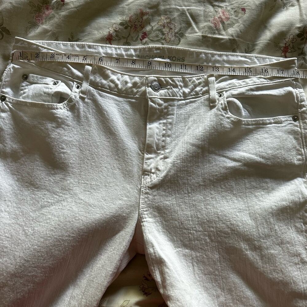 Michael Kors White Straight Leg Denim Jeans - Picture 7 of 8